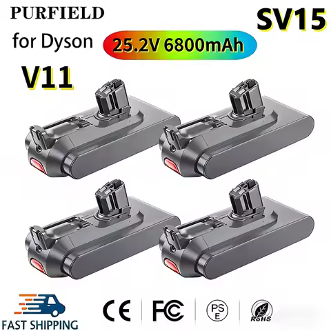 6.8Ah/9.8Ah 25.2V 6800mAh for Dyson V11 Battery Rechargeable Battery for Dyson SV14 SV15 Absolute Fl
