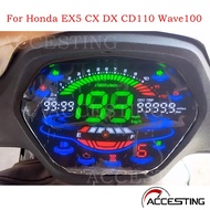 เครื่องวัดความเร็วมิเตอร์ดิจิตัล LED แบบเต็มรูปแบบสำหรับฮอนด้า EX5 CX DX Wave100 CD110 Class1อัลฟา O