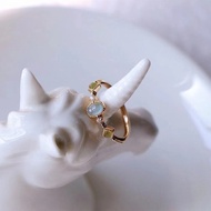 Japanese agete Glass Colorful Gem Open Ring Female Fashion Simple Adjustable Ring GVJC