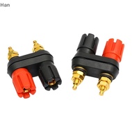 Han Speaker Banana Plug Terminal Connector Banana Socket Dual Female Banana Plug For Speaker Amplifi