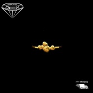 SMS DEEN Ribbon Heart Ring, ±1.0 -1.3GM - Gold 916 Emas - Cincin Riben