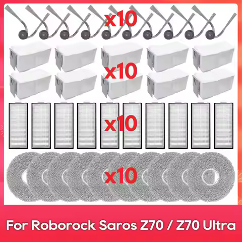 Fit For ( Roborock Saros Z70 / Z70 Ultra ) Parts Accessories Main Side Brush Hepa Filter Mop Dust Ba