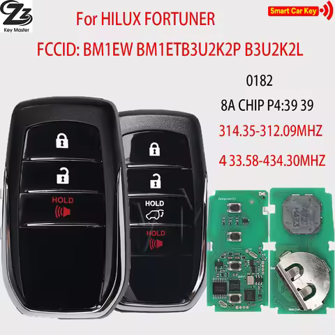 Zz 0182 0010 8A CHIP P4:39 433.58-434.30MHZ 314.35-312.09MHZ : BM1ET Smart Remote Key for Toyota HIL