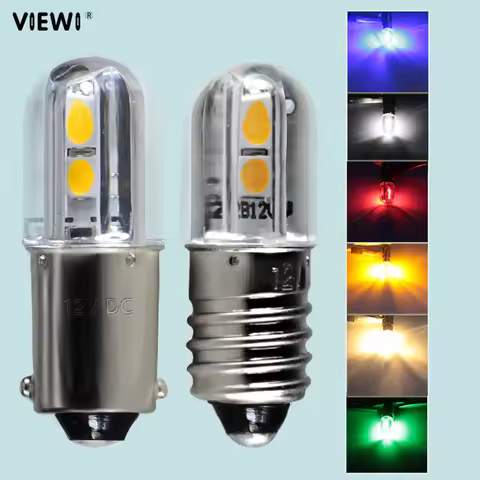Mini LED Indicator Bulb E10 T4W BA9S for Car Truck Vehicle Interior Light 6V12v 24v 36v 220V Univers