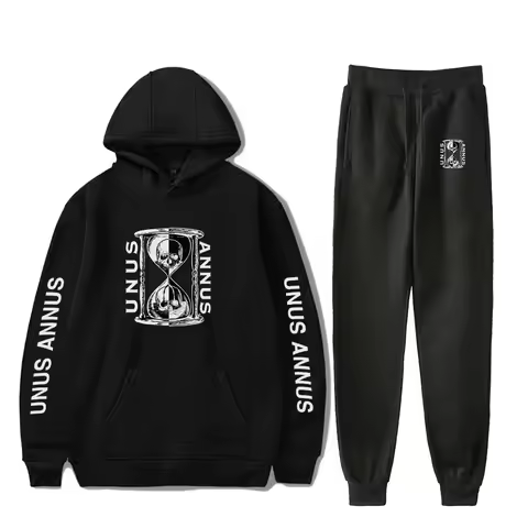 Popular Comfortable Unus Annus Print Sweatshirt Sweatpants Suit Hoodies+ Trousers Suit Boys/Girls 2 