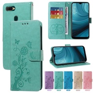 Ốp điện thoại cho OPPO A5S A7 AX5S A12 A5 A9 2020 Hoa May mắn từ Ví da nắp gập có khe cắm thẻ trường