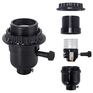 DiCUNO UL Listed E26 Lamp Socket Replacement, Turn Switch Knob ON/Off, Threaded Medium Base Light So