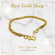 916 Gold Hollow Spike Bracelet Simple and Smooth Finish