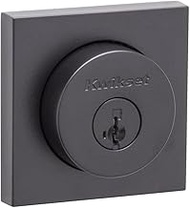 Kwikset 158SQT-S.STRKP Halifax Square Rose Single Cylinder Deadbolt SmartKey with 6AL Latch and Squa