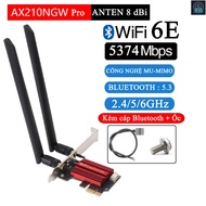 Intel AX210 WiFi 6E PCIe Wifi Card -2.4G/5G/6Ghz 2400Mbps +Bluetooth 5.3 - PC Wifi Card with Heatsin