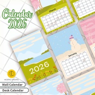 2026 Calendar with Seasonal Scenery Motif - 2026 Calendar - 2026 Desk Calendar - 2026 Aesthetic Wall