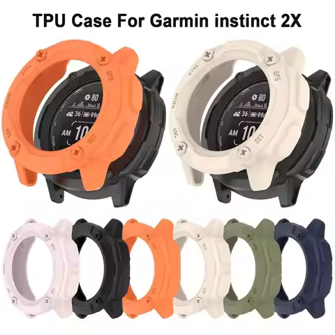 TPU Case For Garmin Instinct 2X Smart Watch Soft Edge Screen Protector Cover Full Protective Bumper 