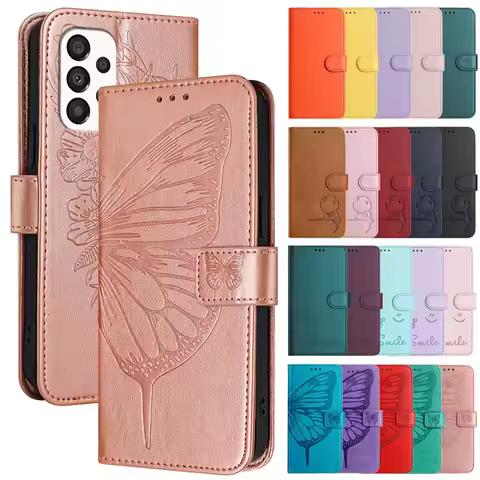 For Samsung Galaxy A33 A53 A73 5G Case Flip Etui on For Samsung A 33 SM-A336 A536 A736 Classic Embos