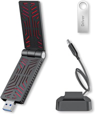 Wavlink AX1800 USB WiFi Adapter, USB 3.0 Dual Band High Gain Antenna 2.4GHz/ 5GHz WiFi Adapter for D