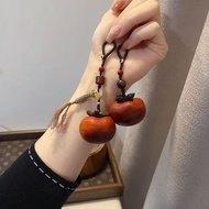 Red Sandalwood Everything Good Luck Persimmon Handle Document Play Keychain Ornaments Gift Decoratio