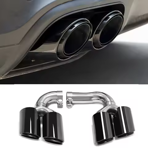 Quad Exhaust Tip For Porsche Cayenne 9Y0 SUV 3.0 (2018-up) Hybrid Petrol Muffler Tip Tailpipe Exhaus