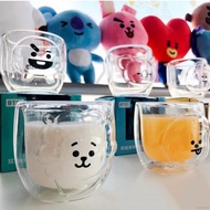 BT21 glass transparent bt21 cup transparent mugs cawan minuman bt21 bts army