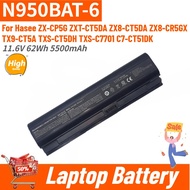 New 11.6V 62Wh 5500mAh Laptop Battery N950BAT-6 For Hasee ZX7-CP5G ZX8-CR5S1 TX7-CT5A1 ZX7-CT5DA ZX8
