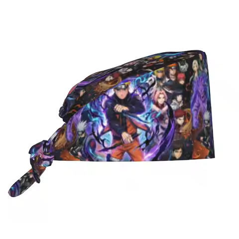 Custom Uzumaki N-Narutoes Manga Medical Staff Scrubs Hat Men Women Doctor Nursing Surgical Cap Scrub