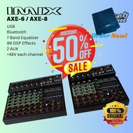 IMIX by Trident AXE-6 6channel audio mixer w/ 99DSP effects 7band EQ USB Bluetooth 2AUX 5V power sup