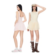 CARA Women's Oscar crew neck short dress with trendy A-line backless dress