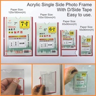 [2pcs]  Poket Gambar & nama, Acrylic Single Side Photo Slot / Casing With D/Side Tape Easy to use fo