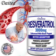 Resveratrol supplement, supports cardiovascular, brain, liver and immune health, antioxidant, fights free radicals