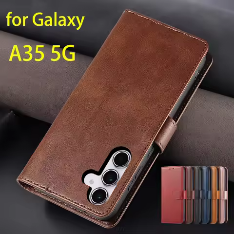 Galaxy Case A35 5G Leather Wallet Flip Cover Leather Case for Samsung Galaxy A35 5G Pu Leather Phone