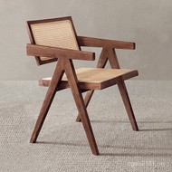 Leisure Chair Di Medieval Dining Chair Erchang Solid Wood Chair Chair Backrest Chair Net Rattan Home