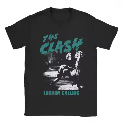 The Clash London Calling T Shirt for Men 100% Cotton Vintage T-Shirts O Neck Tee Shirt Short Sleeve 