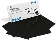 POLYCLEAN 5-Pack Microfibre Glasses & Display Cleaning Cloths - Black, 18 x 15 cm - P-9000® Microfib