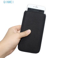 QINMEI Neoprene Phone Bag, Neoprene Pouch Phone Protective Pouch, Black Cover Bag Soft Phone Bag Pou
