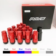RAYS 20PCS Composite Nut Anti Theft Lock Wheel Lug Nuts Bolt Aluminum and Steel M12x1.5 M12x1.25
