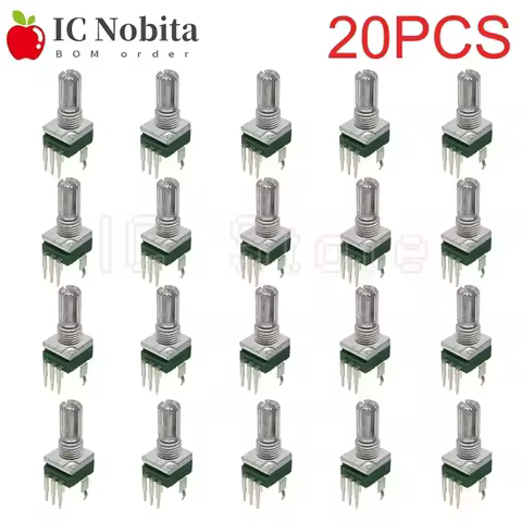20PCS RK097 Potentiometer Vertical Single Link B2K 5K 10K 20K 50K 100K 500K 1M Ohm 15mm Gearless 3Pi