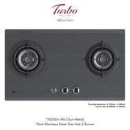 Turbo Italia - T762SSV-MS 76cm 2 burners (Gun Metal) Stainless Steel built-in hob