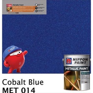 SINAR NIPPON METALLIC GLOSS PAINT 1 LITER FOR WOOD & METAL / MASONRY WALL - MET014 COBALT BLUE/ CAT 