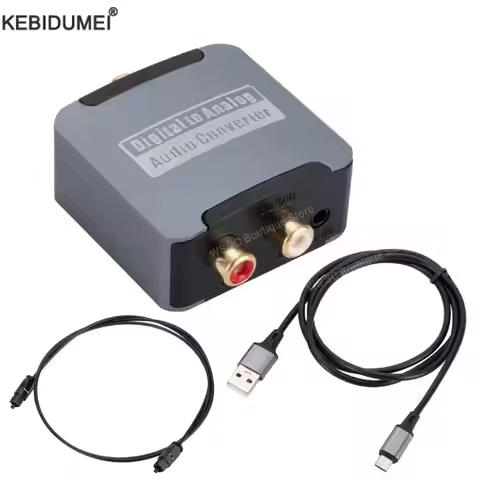 DAC Digital to Analog Audio Converter Optical SPDIF Toslink Coaxial Input to L/R RCA 3.5mm Jack Head