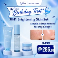 Byfina Brightening Skincare Set with Vitamin C | Cleanser Toner Moisturizer for Dull Skin Glow