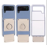 韓國 Samsung Z flip 4 藍白色皮套電話殼 手機殼 phone case