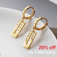 Korean geometric eardrop  Sterling silver plated with 18 karat gold  Ins style  High sense