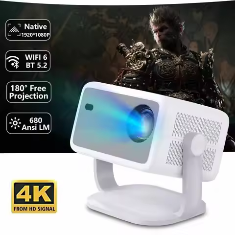 L018 4K Projector 800ANSI Native 1080P Auto Focus & Keystone Correction 360° Rotate Android 14 WiFi6