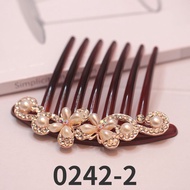 Korean version simple temperament pearl seven tooth comb versatile Rhinestone anti slip hair curler exquisite headdress