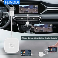 FEINODI Apple Carplay Mirroring adapter, iPhone Screen Mirroring to Car Monitor, โรงงานยานยนต์แบบมีสาย Carplay สำหรับ iPhone ทุกรุ่น, รองรับ Youtube/Facebook/Instagram/Line