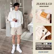 BEIGE SHORT JEANS Men's Shorts - JEANS & CO - Above Knee Form - Men'sShorts BEIGE