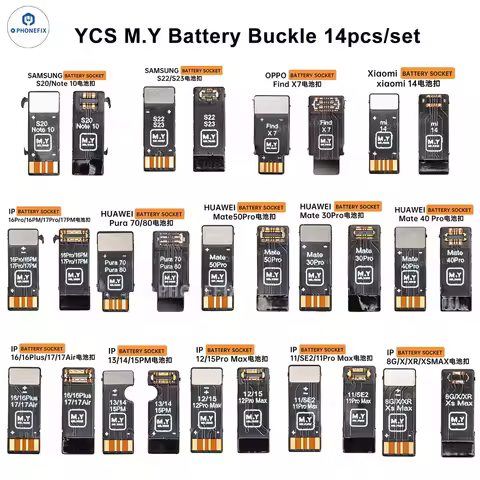 MR.YANG M.Y Mobile Phone Repair Battery Buckle Set for IPhone 8-17 Xiaomi Huawei OPPO Universal Batt