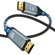 Dp Male to HDMI Male Adapter Cable DP1.4 to HDMI2.1 HD Connection Cable 8K/30Hz 4K/120Hz Computer to TV Display 2.3m