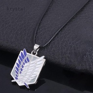 Survey Corp AOT Attack On Cosplay Necklace SilverTITAN in Blue and White