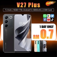 V27 Plus 5G Smartphone 2026 Handphone Murah 16GB RAM 1TB ROM 6800mAh Telefon Bimbit Android 13 Dual 