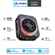 Amgras IceWorld Pro 2 Phone Cooler  Mute Magnetic/Clip-on Cooling Fan With RGB Lights For Gaming  Li