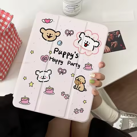 Pink Puppy Table Case For Samsung Tab S9 Plus S9 FE Plus S10 Plus A9 A11 Plus S7 Plus S8 Plus A8 S7F